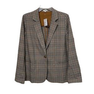 J. Jill Mendocino Plaid Blazer Womens Size Small Tigers Eye 2489014YQS NEW